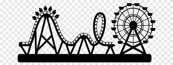 Силуэт парка аттракционов