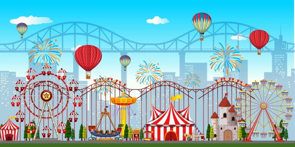 Парк развлечений мультяшный