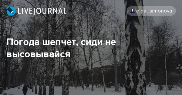 Погода так и шепчет: сидите дома