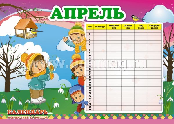 Календарь наблюдений за погодой