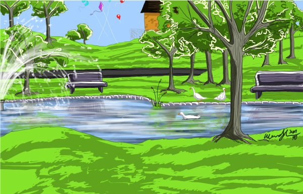 Мультяшный парк в городе