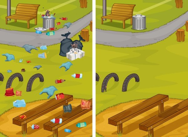 Загрязненный парк рисунок