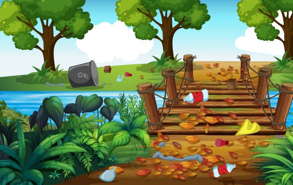 Загрязнённый лес для детей