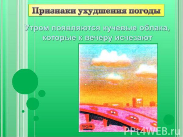 Признаки ухудшения погоды