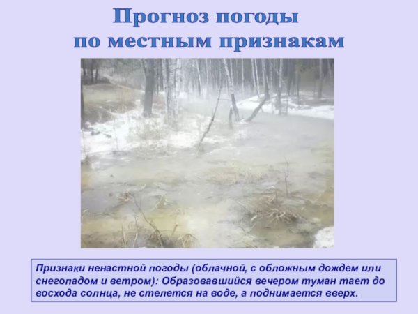Местные признаки изменения погоды