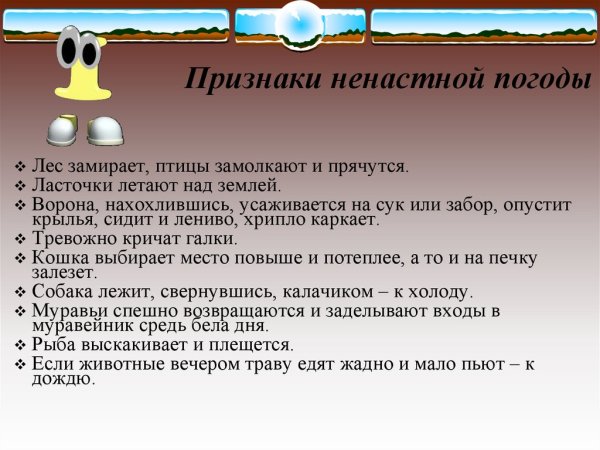 Признаки Ясной погоды