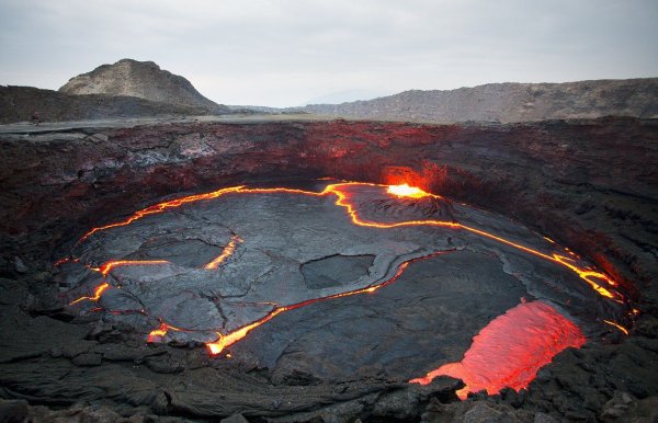 Вулкан Эребус лавовое озеро