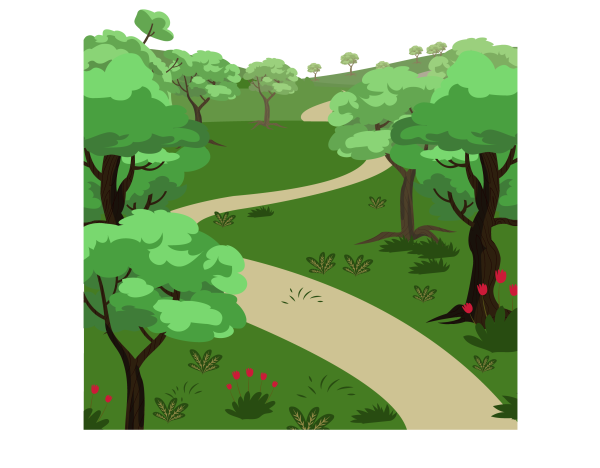 Лес мультяшный