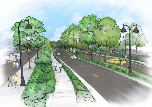 Зарисовка дорог в городе