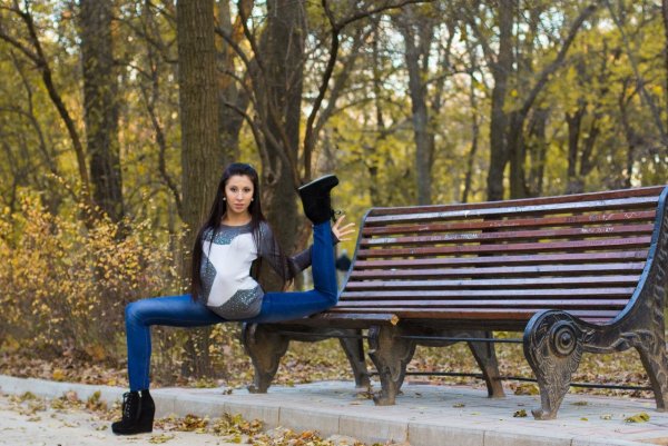 Фотосессия на скамейке