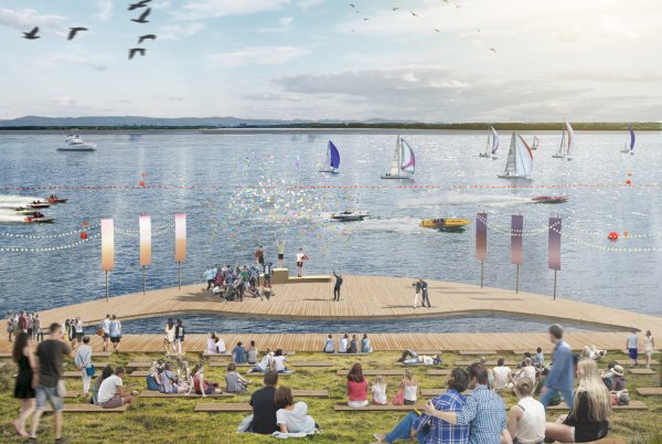 Набережная озеро Ломпадь Людиново