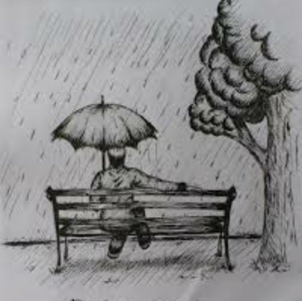 Рисунок осень простым карандашом