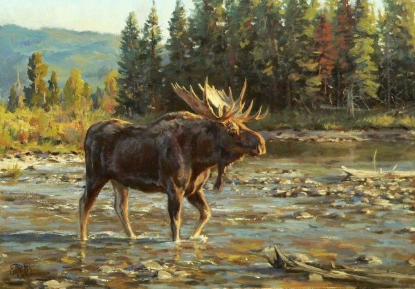 Пейзаж с лосем