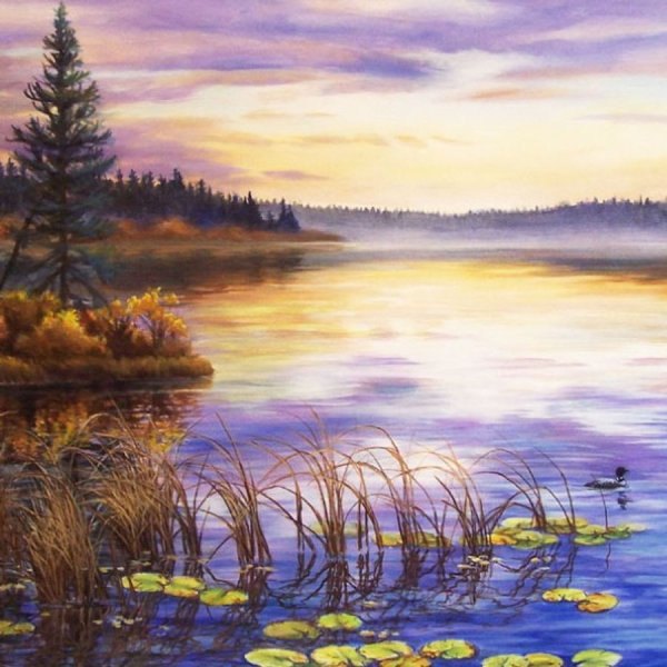 Картина озеро