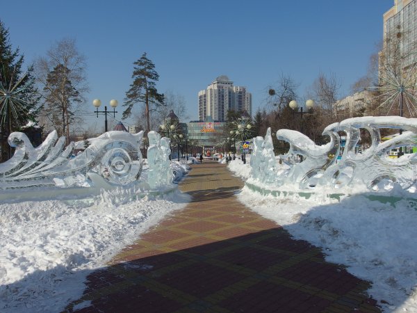 Парк Гайдара Хабаровск зимой