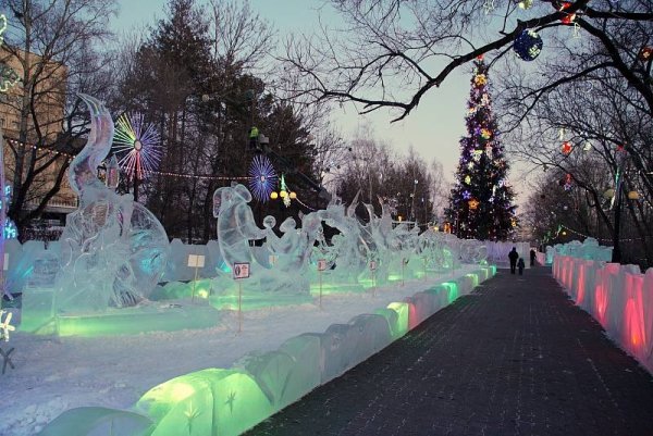 Парк Динамо Хабаровск зимой