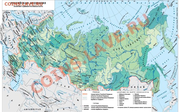 Карта рек России подробная