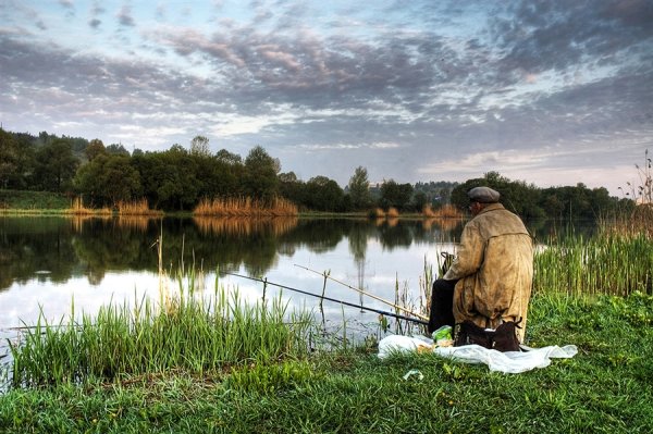 Рыбак на берегу