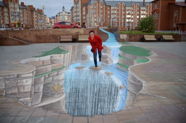 Роспись на асфальте 3д