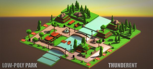 Лоу Поли парк аттракционов