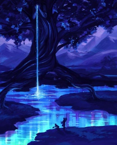 Волшебный лес с озером