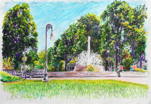 Иллюстрации парков скверов