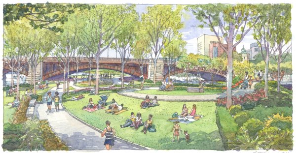 Городской парк иллюстрация