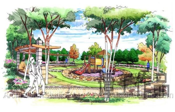 Рисование парков и скверов