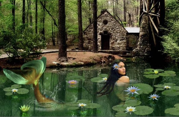 Русалка в пруду