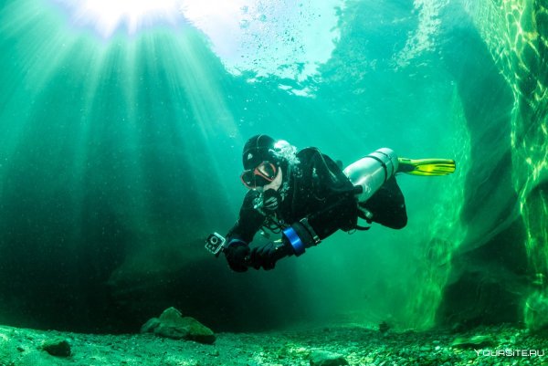 Дайвинг подо льдом Байкала