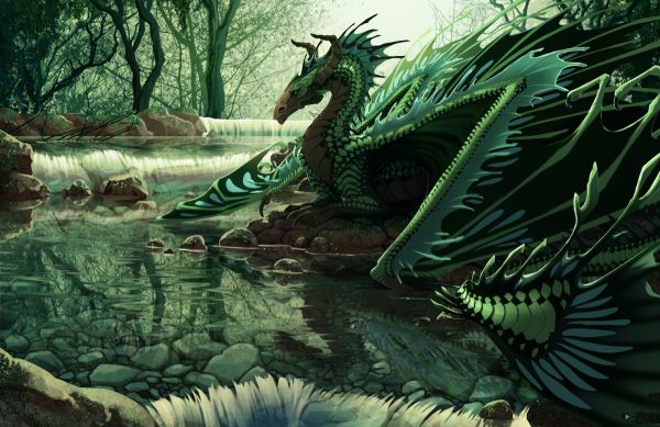 Дракон у озера