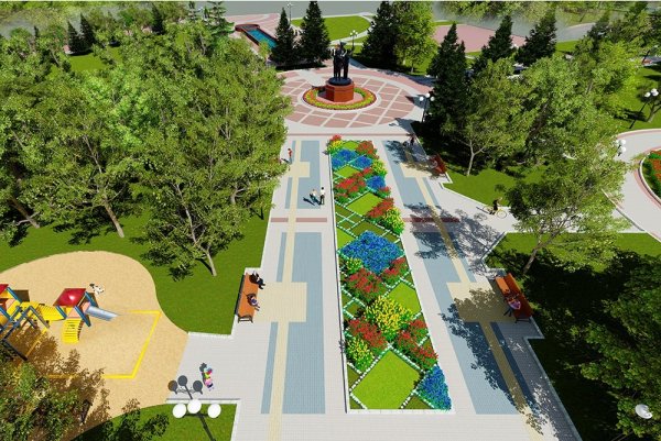 Парк Победы Белгород сверху