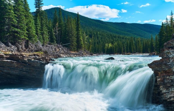 Бурная Горная река водопад