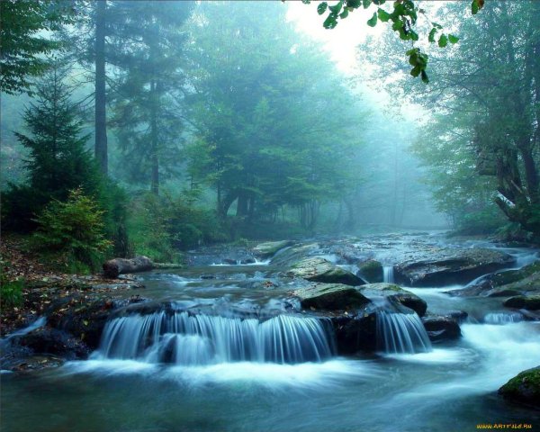 Речка с водопадом