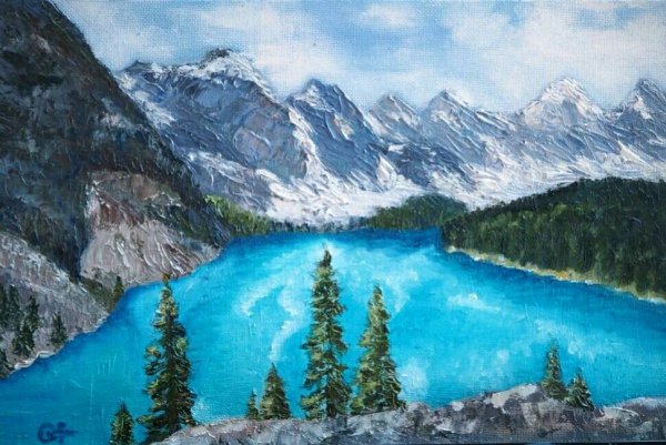 Рица озеро акрилом