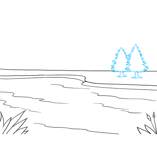 Легкий рисунок озера