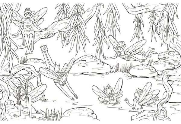 Волшебный мир фей раскраска
