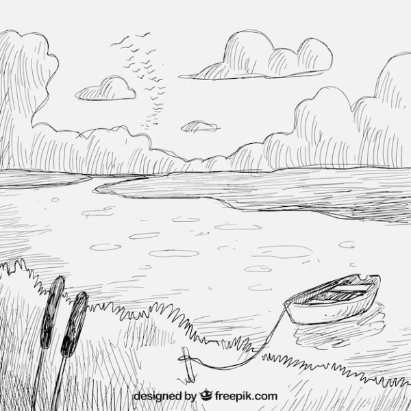 Озеро рисунок