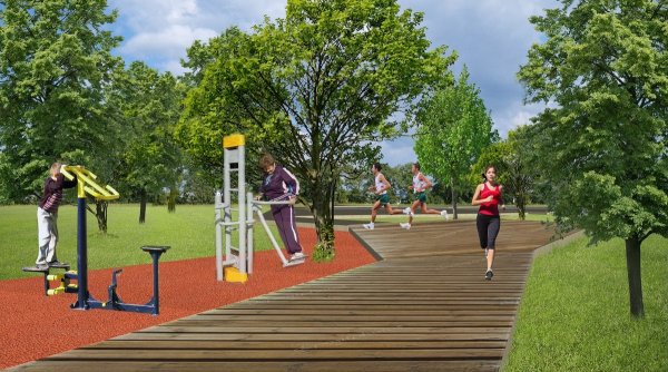 Новая спортивная площадка парк Левобережный