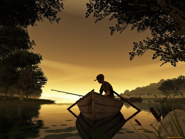 Рыбак в лодке