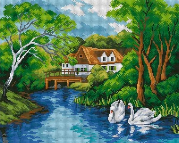 Алмазная мозаика Лебединое озеро
