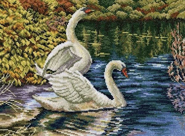 Алмазная мозаика 40x50 qa200257 лебеди