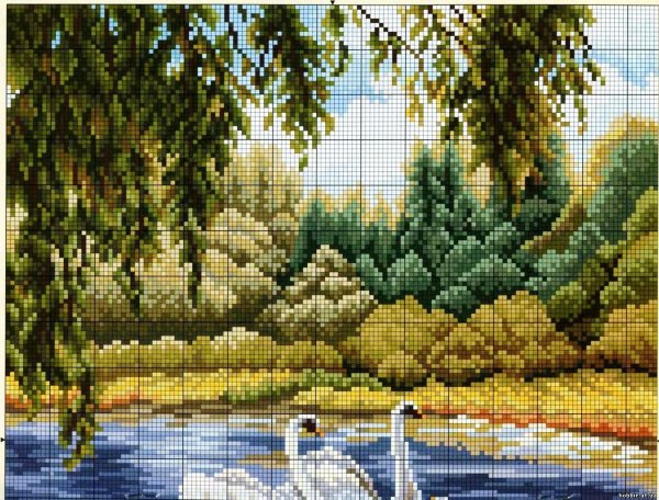 Вышивка крестом пейзажи и природа
