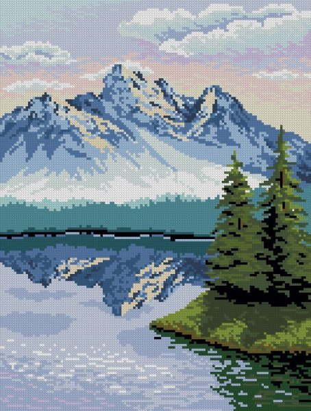 Вышивка крестом горный пейзаж