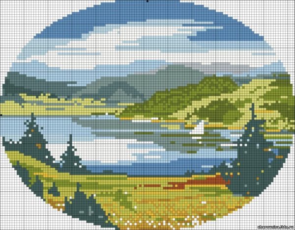 Вышивка крестом пейзажи и природа схемы