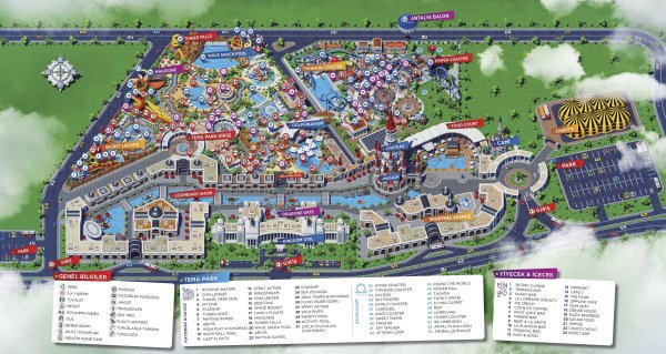 Land of Legends Турция карта