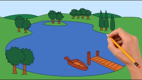 Озеро рисунок