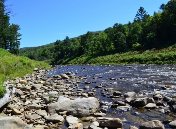 Река Сылва крутой Каменистый берег
