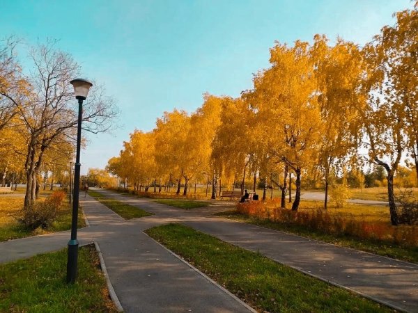 Проспект Металлургов осень Магнитогорск