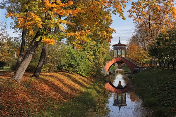 Царское село осенью Александровский парк